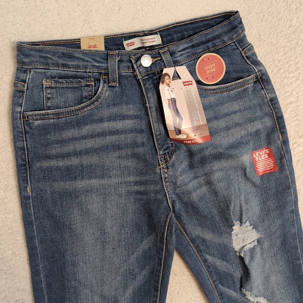 NEW Levi's Youth Girls 16R 26x28" 720 High Rise Super Skinny Stretch Jeans NWT